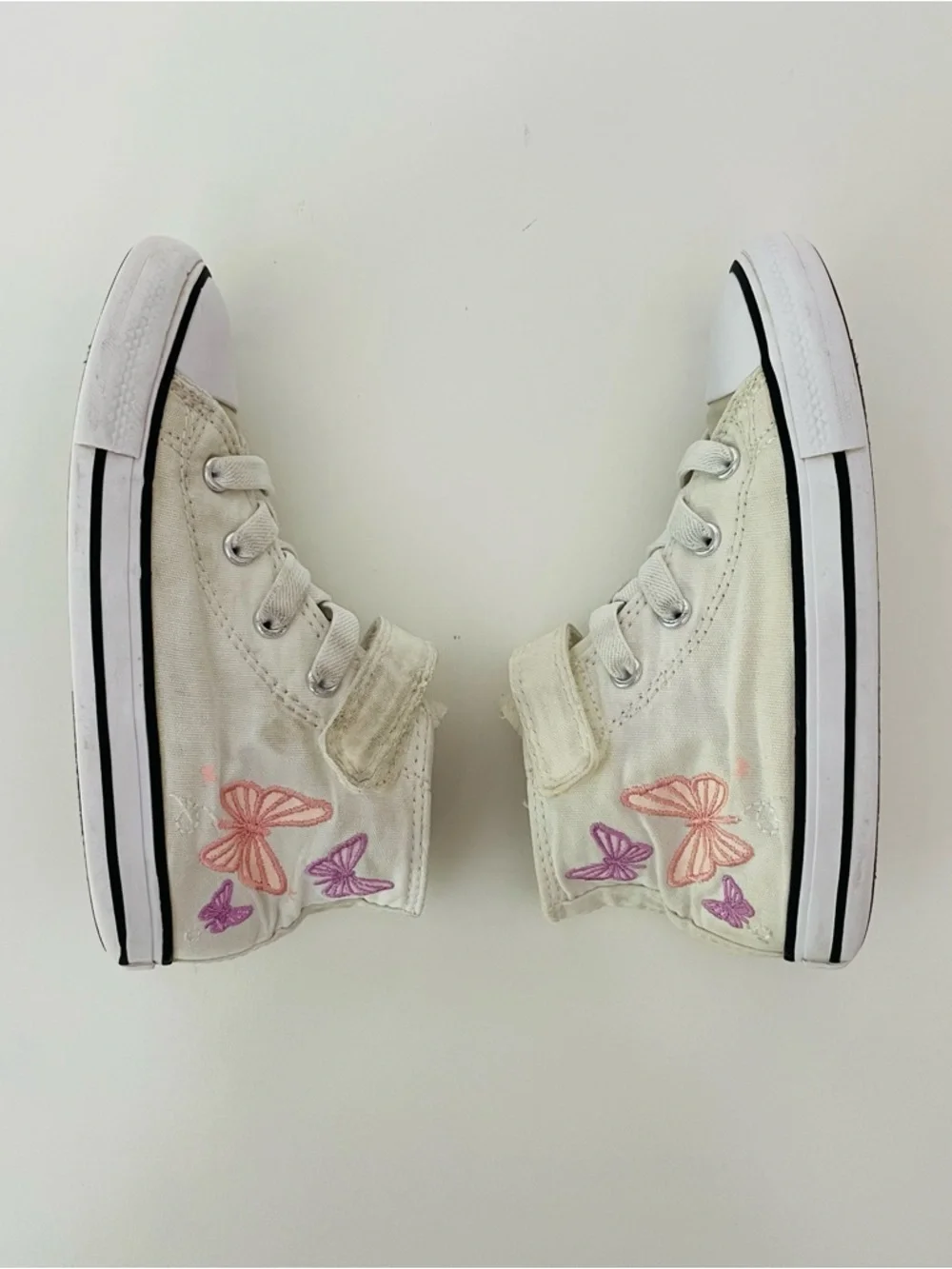 Converse All Star Canvas Sneakers Pink Purple Butterfly High Top Shoes Girls 10C